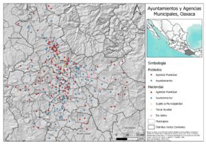 Ayuntamientos y Agencias Municipales, Oaxaca. Elaborado por Daniela Osorio Crespo