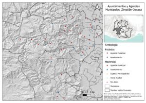 Ayuntamientos y Agencias Municipales, Zimatlán-Oaxaca. Elaborado por Daniela Osorio Crespo.