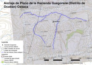 Anclaje de Plano de la Haciendo Guegorene (Distrito de Ocotlán) Oaxaca